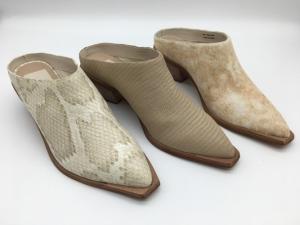 Wholesale Leather Material Womens Mule Heels , 4.5 inch high heel mules With Close Toe from china suppliers