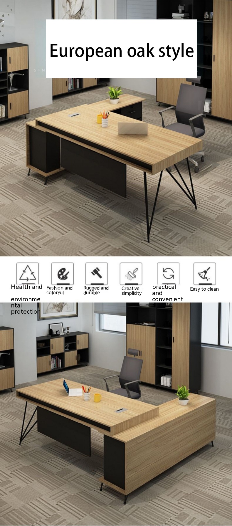Metal Pedestal Computer Desk Direct Office Furniture for Wide Separate Supervisor Desk