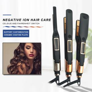 Wholesale Electric Ceramic Coated AC110V 450 Fahrenheit Travel Hair Straightener Iron from china suppliers