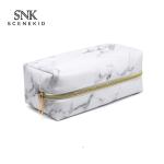 Fashion Custom Logo Portable White Marble Cosmetic Bag Luxury