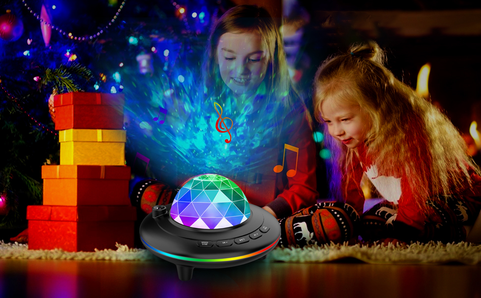New UFO Ocean Wave Star Projector Light Laser All Star Projection Night Light Lamp With Speaker For Bedroom Party Game R