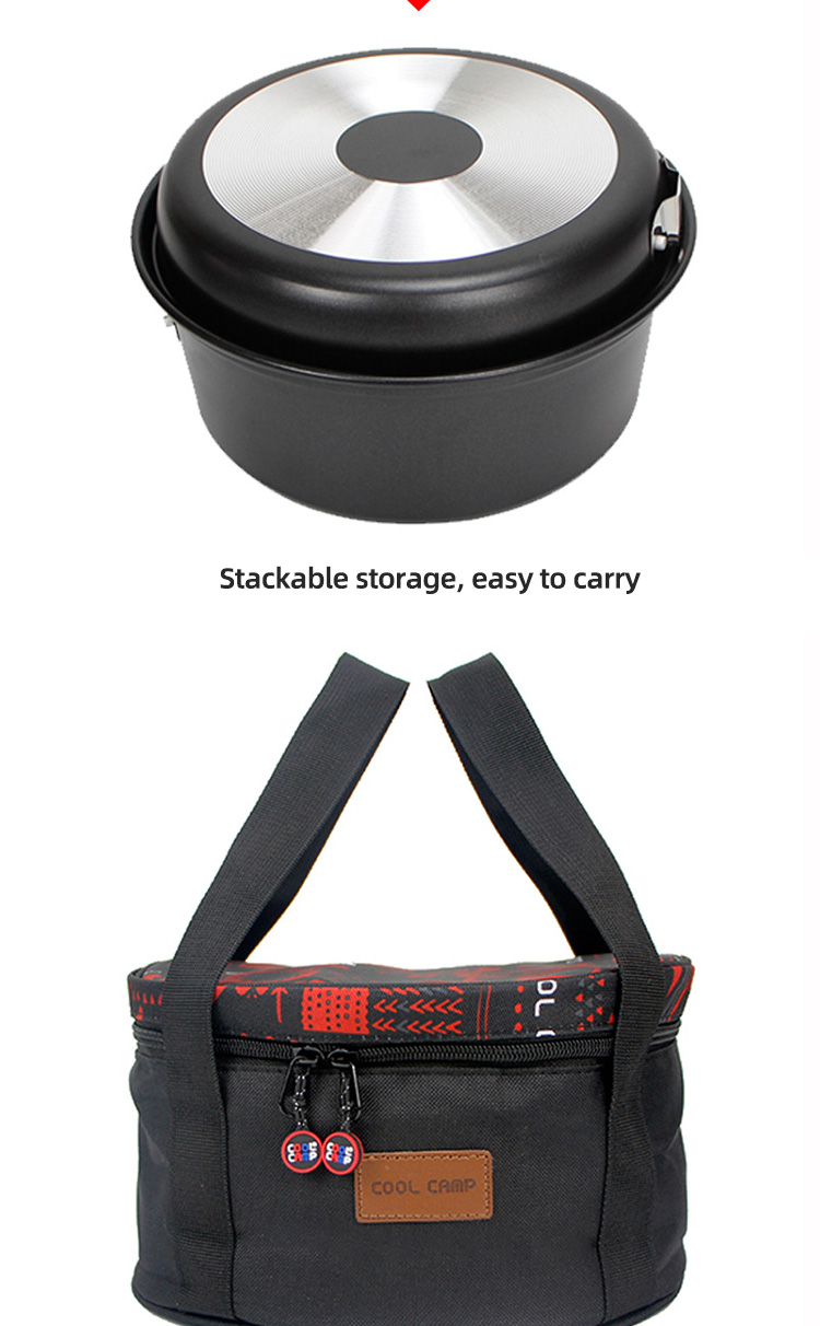 Aluminium Outdoor Cooking Pot Set 3KG Nonstick With Lid