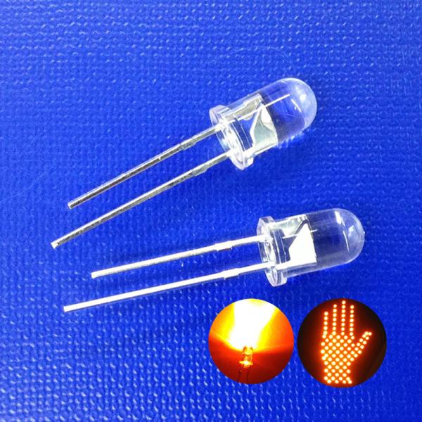 Traffic Light Series Super Bright Yellow Color 5mm LED Diode 595nm 11000mcd