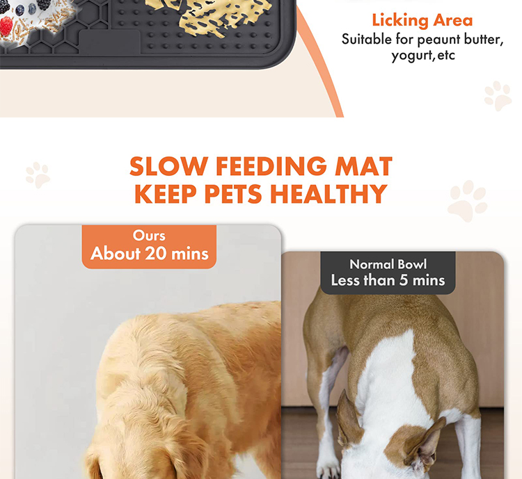 Slow Feeder Dog Lick Mat 304*204*42/430*288*42mm Cats Dogs Small Animals Custom Design