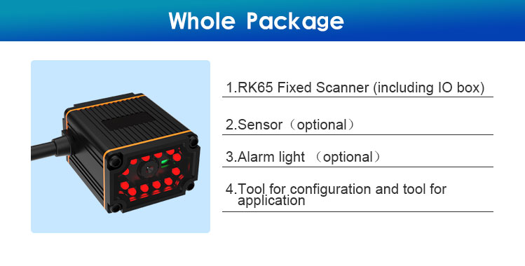 IP65 1D 2D Industrial Fixed Barcode Scanner RS232 Ethernet Port