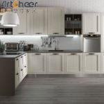 Minimalist Design Wood Kitchen Cabinet with Half Bullnose and Light Grey