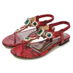 BS097 plus size women's shoes retro bohemian rhinestone sandals summer new