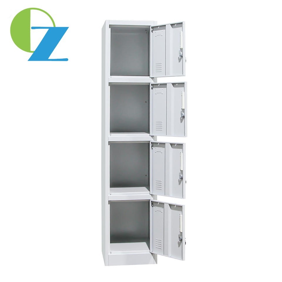 Modern Style Steel Office Lockers 4 Door Metal Lockers Corrosion Protection