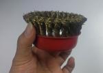 4 Inch OD Twisted Knot Copper Wire Cup Brush 16mm Inner Hole For Removing Paint