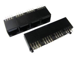 Wholesale 1x4 Vertical RJ45 Jack Ganged Top Entry 180 Degree 1 - 1.5A 6u&quot; Gold Plating from china suppliers