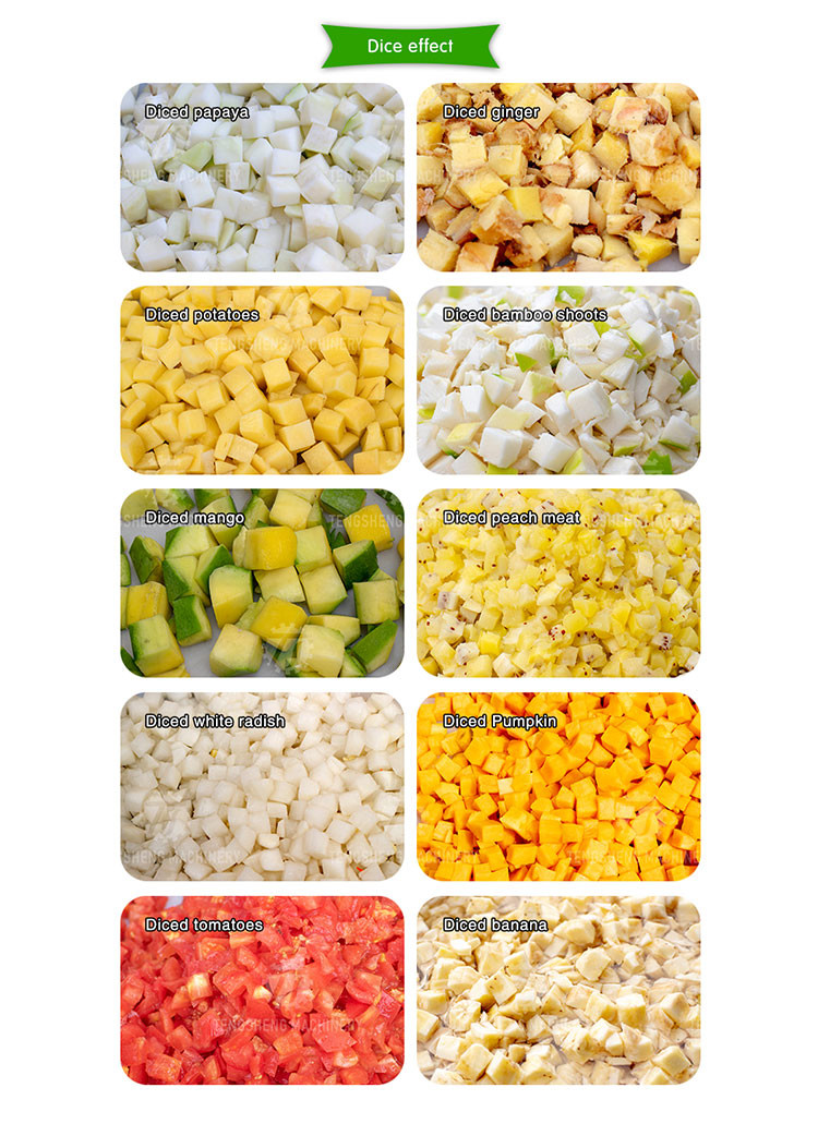 1.5KW Multifunctional Vegetable Dicer Machine multi Cutter Head