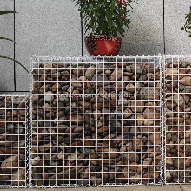 2.0mm-4.0mm Wire Gauge Galvanized Welded PVC Coated Rock Gabion Basket for Landscaping