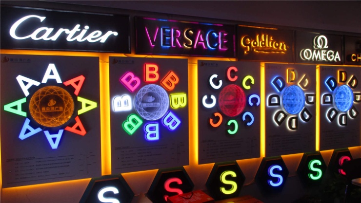 3D Acrylic double-sided luminous led letter indoor and outdoor shops and cafes