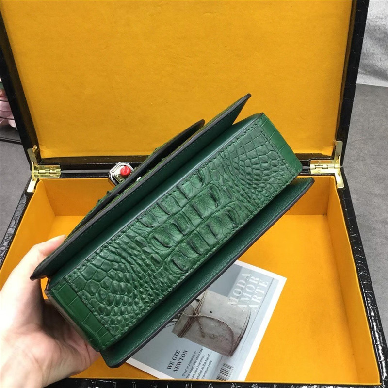 Authentic Real Crocodile Skin Lady Purse Genuine Alligator Leather Women Single Cross Shoulder Bag Female Small Handbag