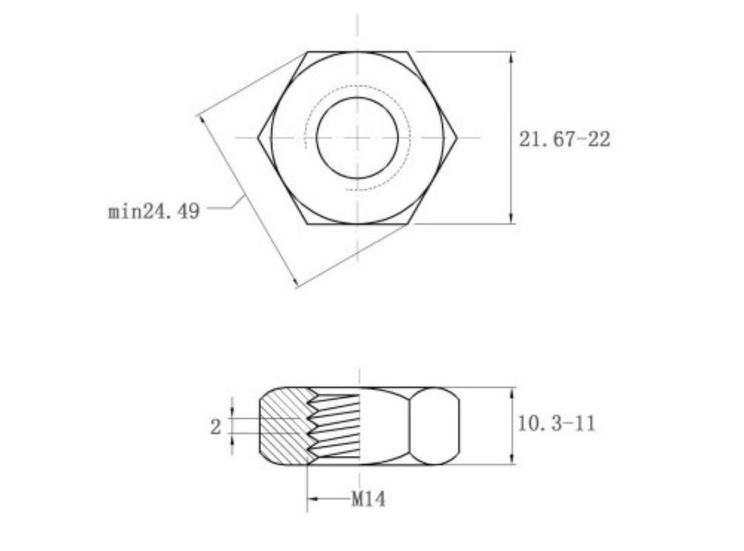 Plain Finish DIN934 Nuts M6-M24 for HastelloyC-276 within Standard M6-M24