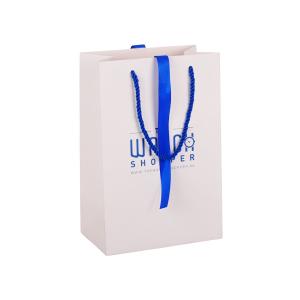 Wholesale 190gsm SBS White Paper Shopping Bags With Handles 8 X 6 X 12 Inches from china suppliers