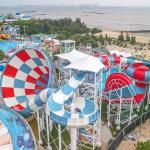 Mega Tropical Water Park Slide 400sqm Water Park Bowl Slide