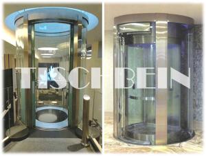 Wholesale 630kg 800kg 1000kg 360 Degree Full Round Sightseeing Lift Panoramic Elevator With 2.0m/S Speed Traction Drive from china suppliers