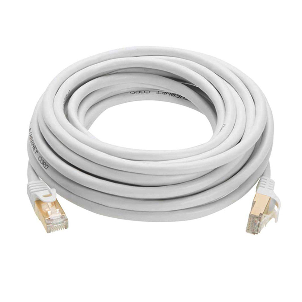 0.5-90m RJ45 Patch Cord , Double Shield White Cat 7 Ethernet Cable