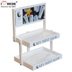 Wood Cosmetic Display Stand Counter Top Marketing Skin Care Products Display