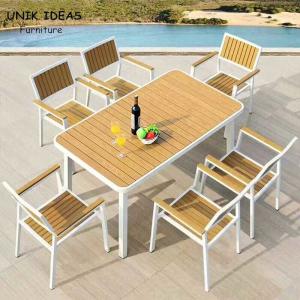Wholesale Patio Aluminum Outdoor Table Chairs All Weather Wpc Board Garden Furnitures 160x80x75cm from china suppliers