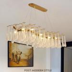 Nordic Hotel Stair G9 Raindrop Crystal Pendant Light For Living Room