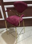 Flannel Fabric 77cm 116cm Wrought Iron Bar Chair
