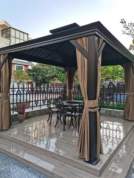 Gazebo 10m x 12m Outdoor Double Hardtop Patio Garden Gazebo Set Steel Aluminum