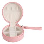Blue / Pink / Green Portable Travel Jewelry Box Custom Logo Storage With Holder