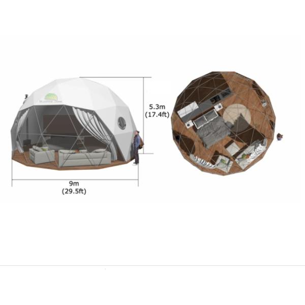 Entry Camping Geodesic Dome Tent 12m For Hotel Retail Shop