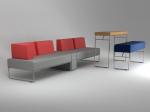 Commercial Restaurant Booth And Table Set / Waiting Area Benches Set