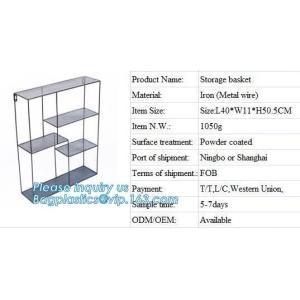 Metal Wire 3 Tier Wall Mounted Kitchen Fruit Produce Bin Rack / Bathroom Towel