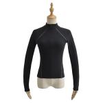 2023 Spring Double Sided German Velvet Raglan Sleeve Zipper Bottom Top Women'S T