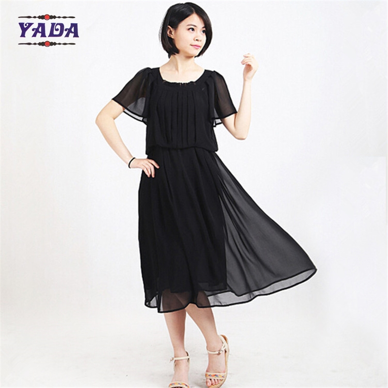 Short sleeve fashion women wome sexy summer beach dress chiffon dresses in cheap price