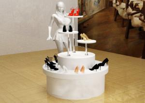 Wholesale White Round Shape Shop Display Shelving White Color For Shoes Bags from china suppliers