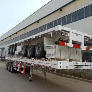 Wholesale Fuwa / BPW Axle Semi Trailer Flat Bed 3 Axle Container Transport Not Self Dumping from china suppliers