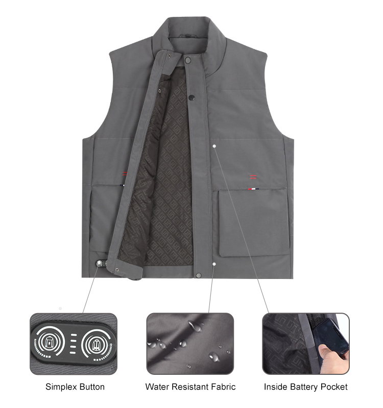 Winter Heated Waistcoat Lightweight USB Charging For Outdoor Hiking Hunting