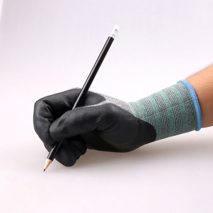 13G knitted polyester PU palm coated industrial safety gloves