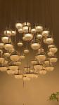 Round ball lighting modern staircase chrome acrylic crystal sand pendant lamp