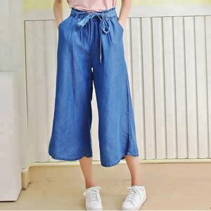 Wholesale 100% Lyocell new designs photos wide leg ladies pants women bell-bottom jeans from china suppliers