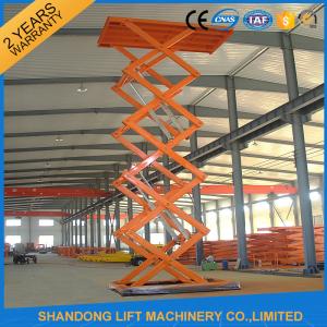 Wholesale Warehouse or Home Stationary Hydraulic Scissor Lift Cargo Scissor Lift , Orange Blue from china suppliers