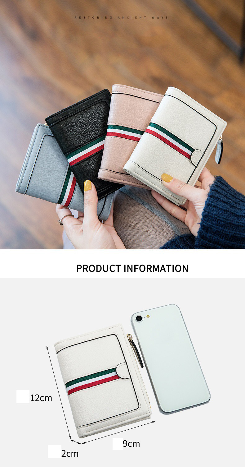 Mini Women Wallet Cute Lady Leather Bag with Zippered Card Wallet and Elegance Design
