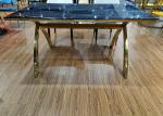 Low Key Luxury 150*90cm Stainless Steel Marble Dining Table