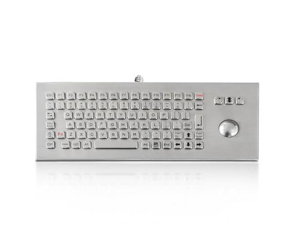 Quality Custom Stainless Steel Inustrial Metal Compact Keyboard With Trackball Explosion Proof for sale