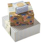 4" 8" 10" Floral 3 Pack Gift Boxes Rigid Packaging Box With Bands