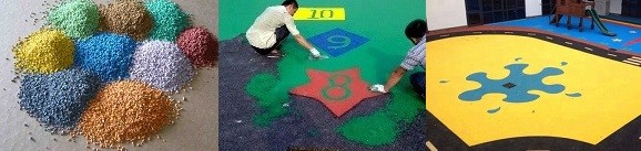 Colorful EPDM Granules Flooring Eco Friendly Shock Absorption School Outdoor