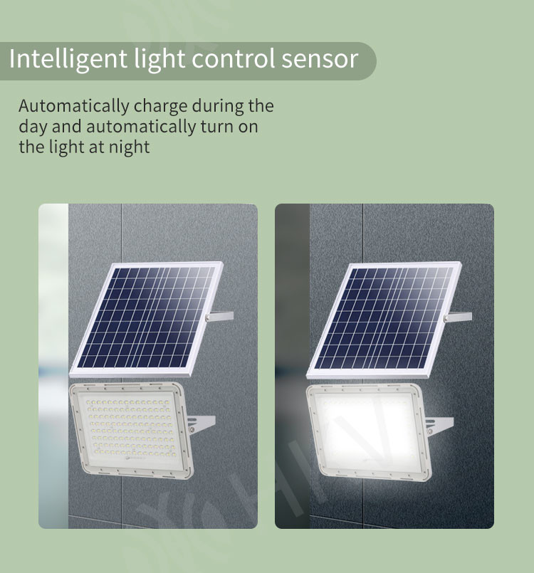 IP65 Waterproof LED Solar Powered Floodlight White Outdoor Security Lights For Home