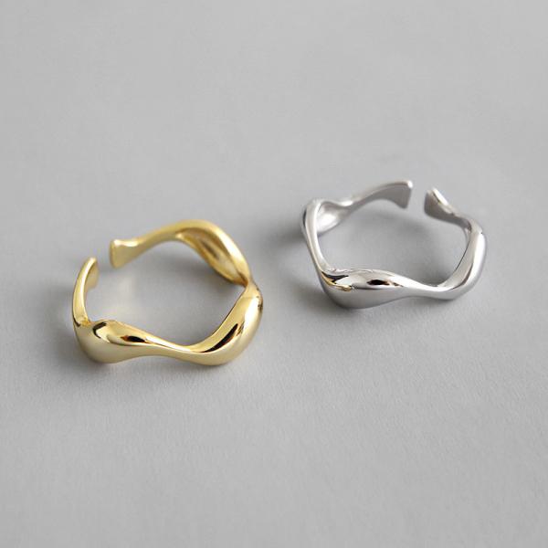 925 Sterling Silver Jewellery Unique Open Ring For Women Irregular Geometric
