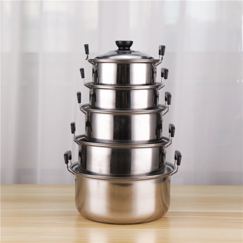 High Grade Cooking Cookware Pot Combination Stainless Steel 410 Pot Set