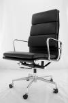 Luxury Aluminium High Back Padded Office Chair Pu Leather Upholstery Material